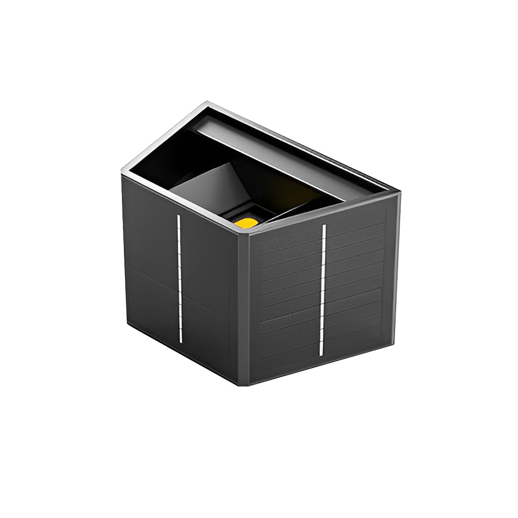 Modern Black Solar Up/Down Outdoor Wall Sconce — PVC & Acrylic, LED 3000K, IP54, 5W Panel