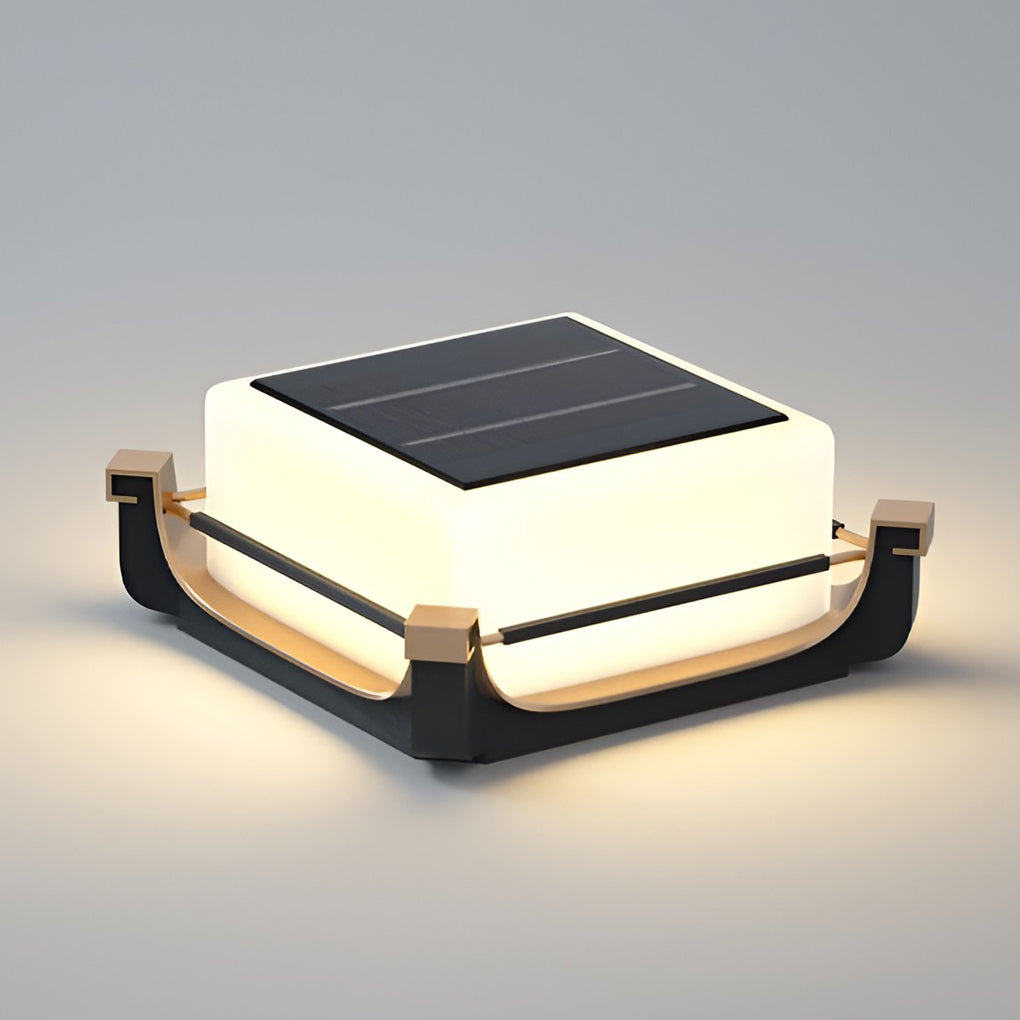 Solar LED Outdoor Deck Post Light — Stainless Steel, IP65 Weatherproof, 3000K Warm White