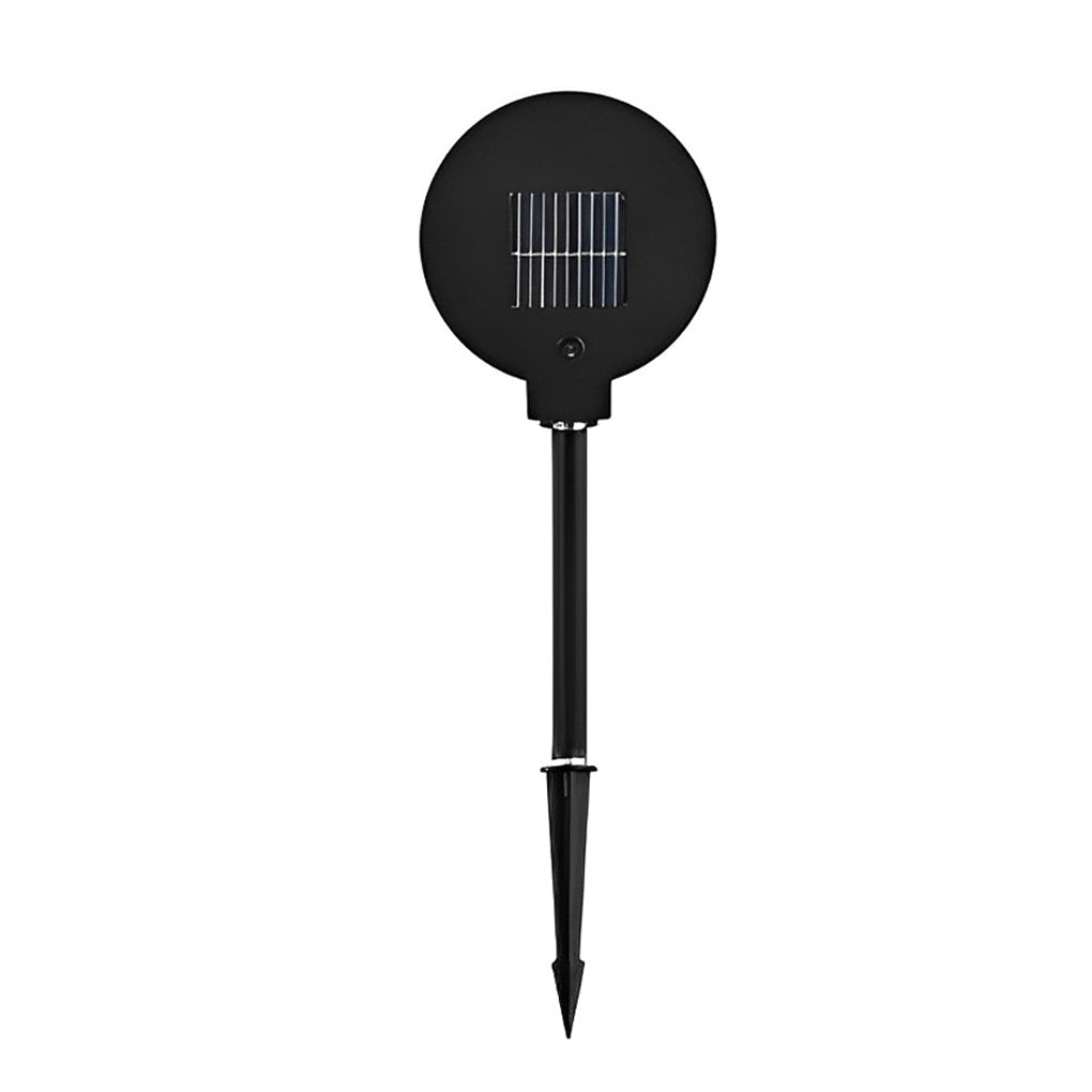 Circular Geometric Solar LED Path Light — Stainless Steel & Silicone, Black, IP54, 3000K Warm White
