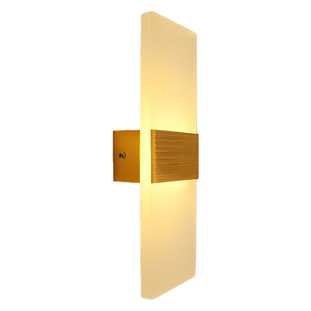 Modern Rectangular Wall Sconce — Acrylic & Aluminum, 6W LED, 3000K / 6000K, Gold / Silver / Black