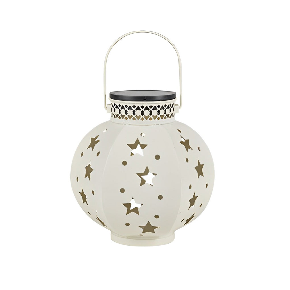 Star Projection Solar Outdoor Lantern — Iron, LED, Waterproof, 7.48" × 11"