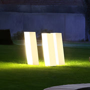 Inclined Cuboid Outdoor Bollard Light — Stainless Steel & Acrylic, LED, IP54, 3000K Warm White