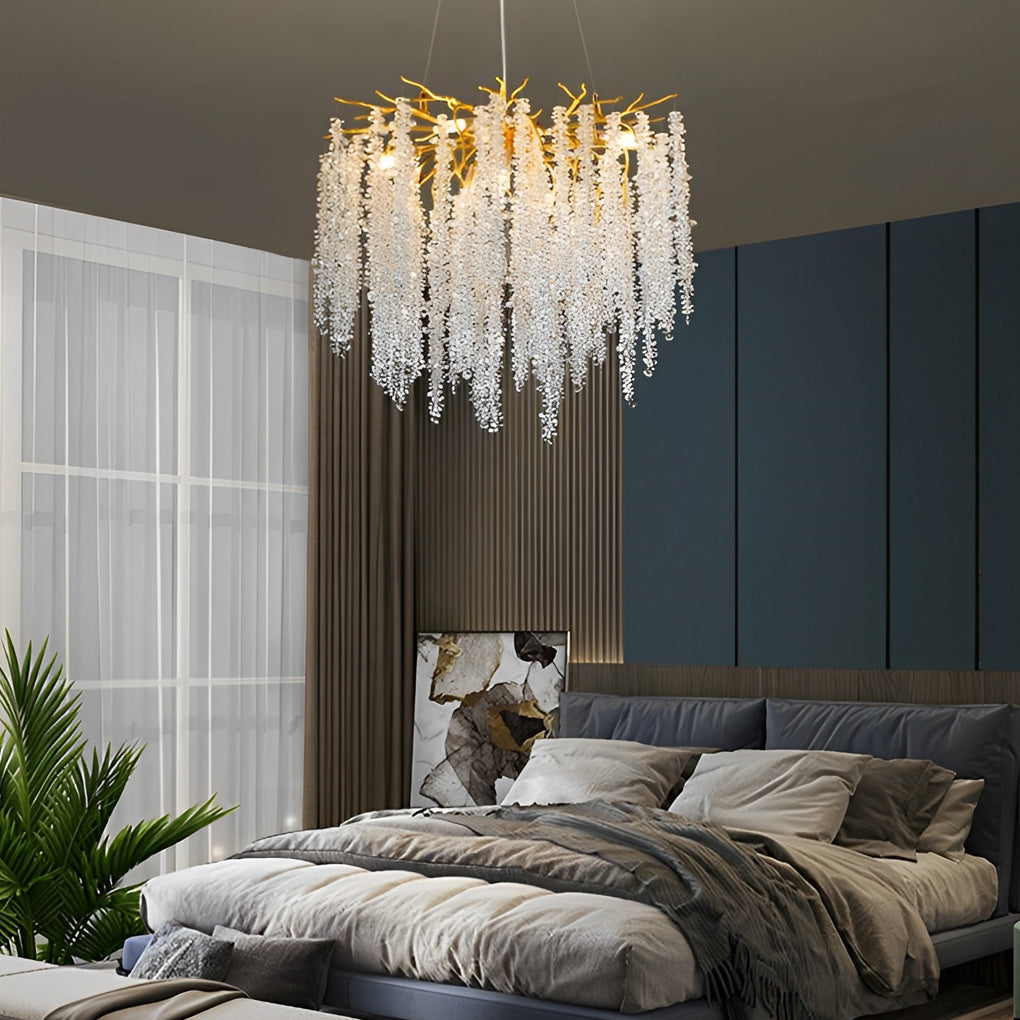Branching Crystal Chandelier — Aluminum, G9, 3-Step Dimming (3000K/4500K/6000K), 8- or 10-Light