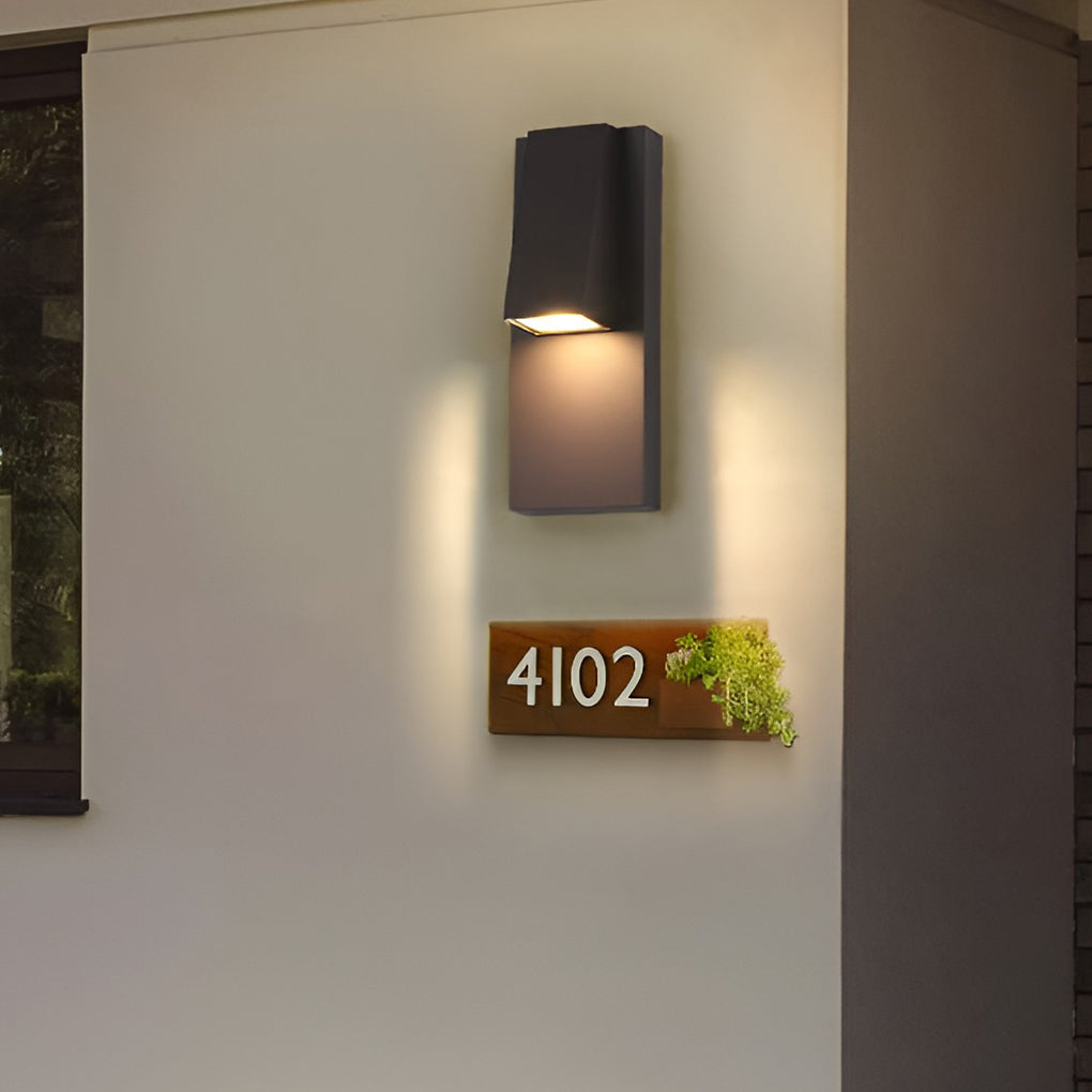 Modern Rectangular Outdoor Wall Sconce — Black Die-Cast Aluminum, 18W LED, 3000K, IP-Rated Waterproof