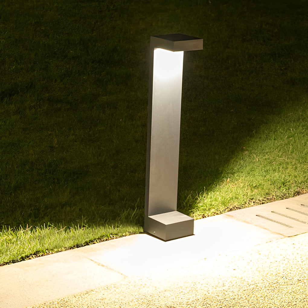I-Shaped LED Bollard Pathway Light — Black Die-Cast Aluminum, 10W, IP65 Weatherproof, 3000K