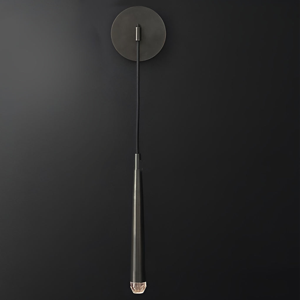 Crystal Strip LED Wall Sconce — Metal, Modern Minimalist, Gold or Black, 20" or 24"