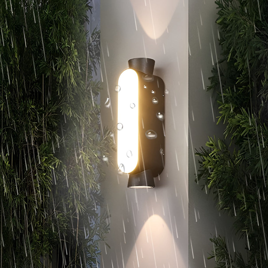 Modern Black Waterproof LED Up and Down Outdoor Wall Sconce Lighting
