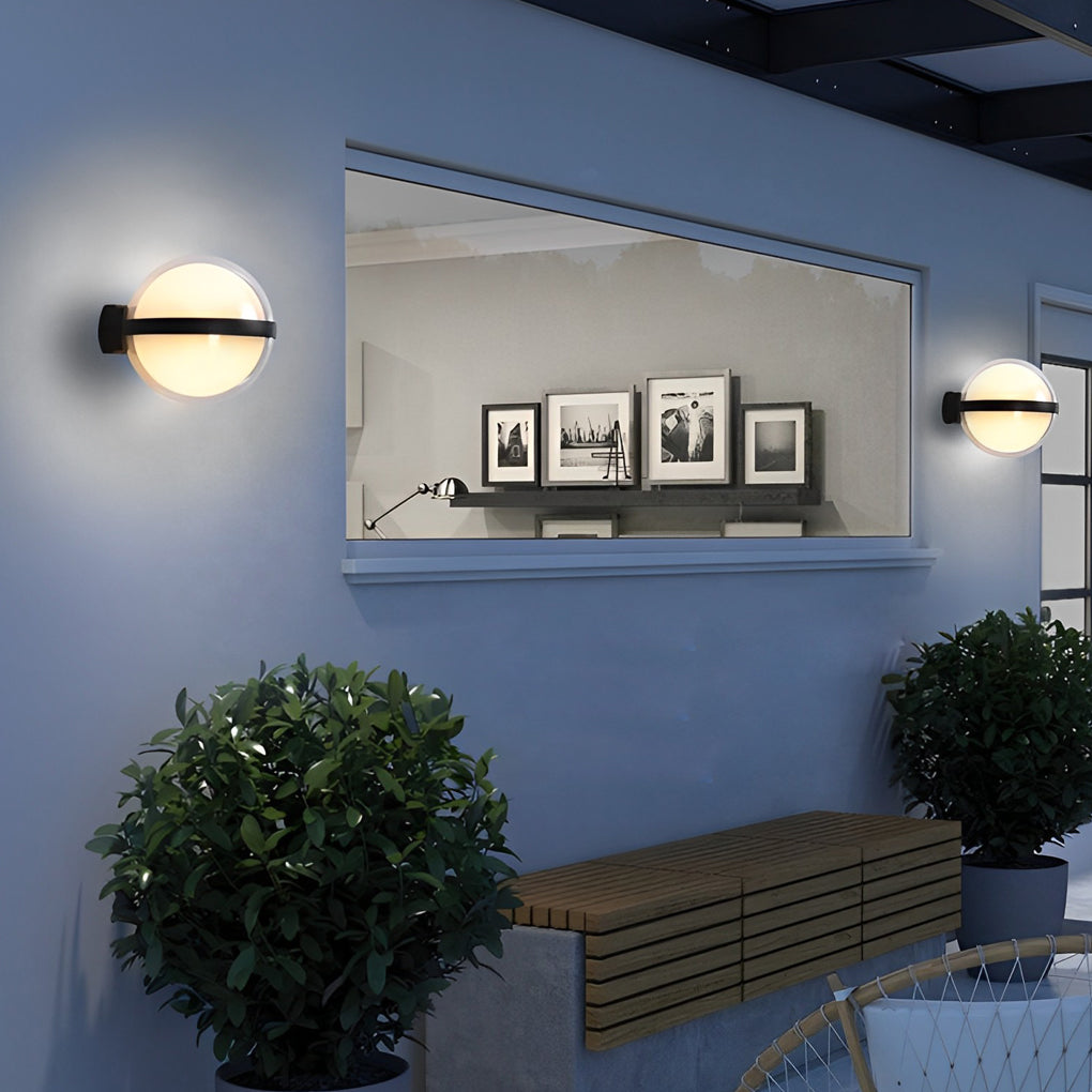 Round Up/Down Outdoor Wall Sconce — Iron and Acrylic, LED, 3-Color Temperatures, IP Weatherproof