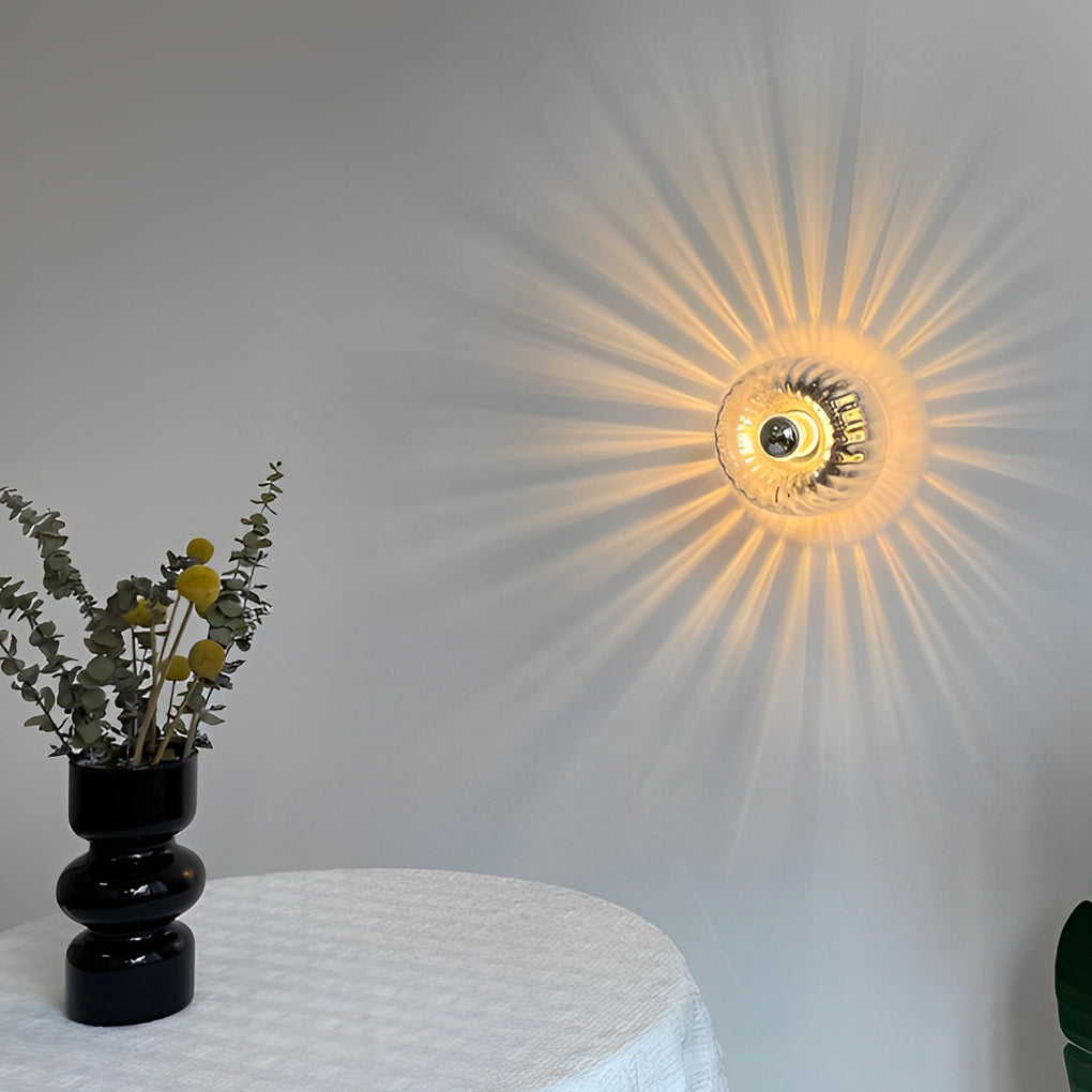 Jellyfish Round Glass Wall Sconce — Chrome or Gold Iron, 6.3" Diameter, 3000K Hardwired