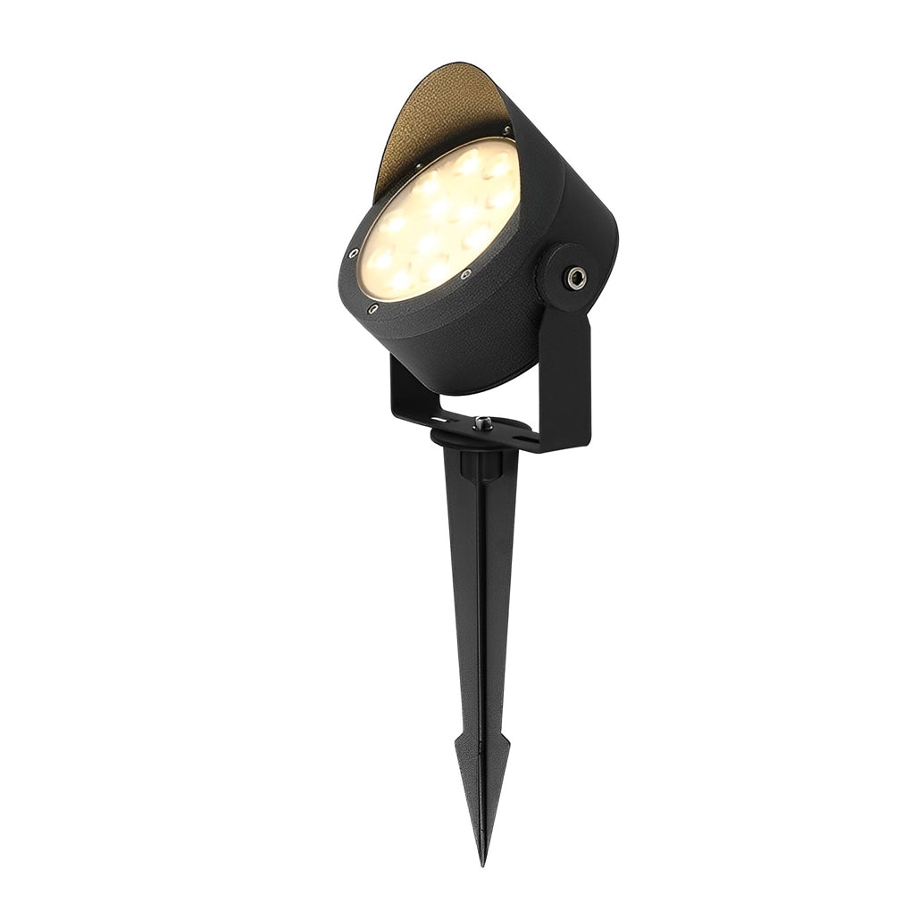 Modern Adjustable Waterproof Black LED Outdoor Spotlights with Anti-Slip Design
