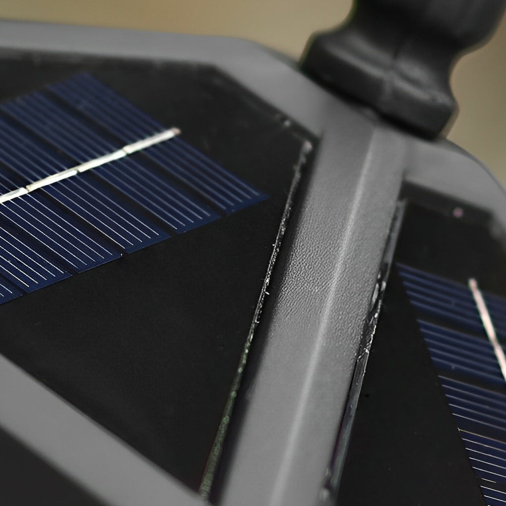 Retro Pavilion-Inspired Outdoor Post Light — Die-Cast Aluminum, Black, E27, Solar / Hardwired, IP23