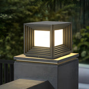 Modern Black Square Solar Post Cap Light — Stainless Steel & Acrylic, LED, IP65 Weatherproof, 3000K