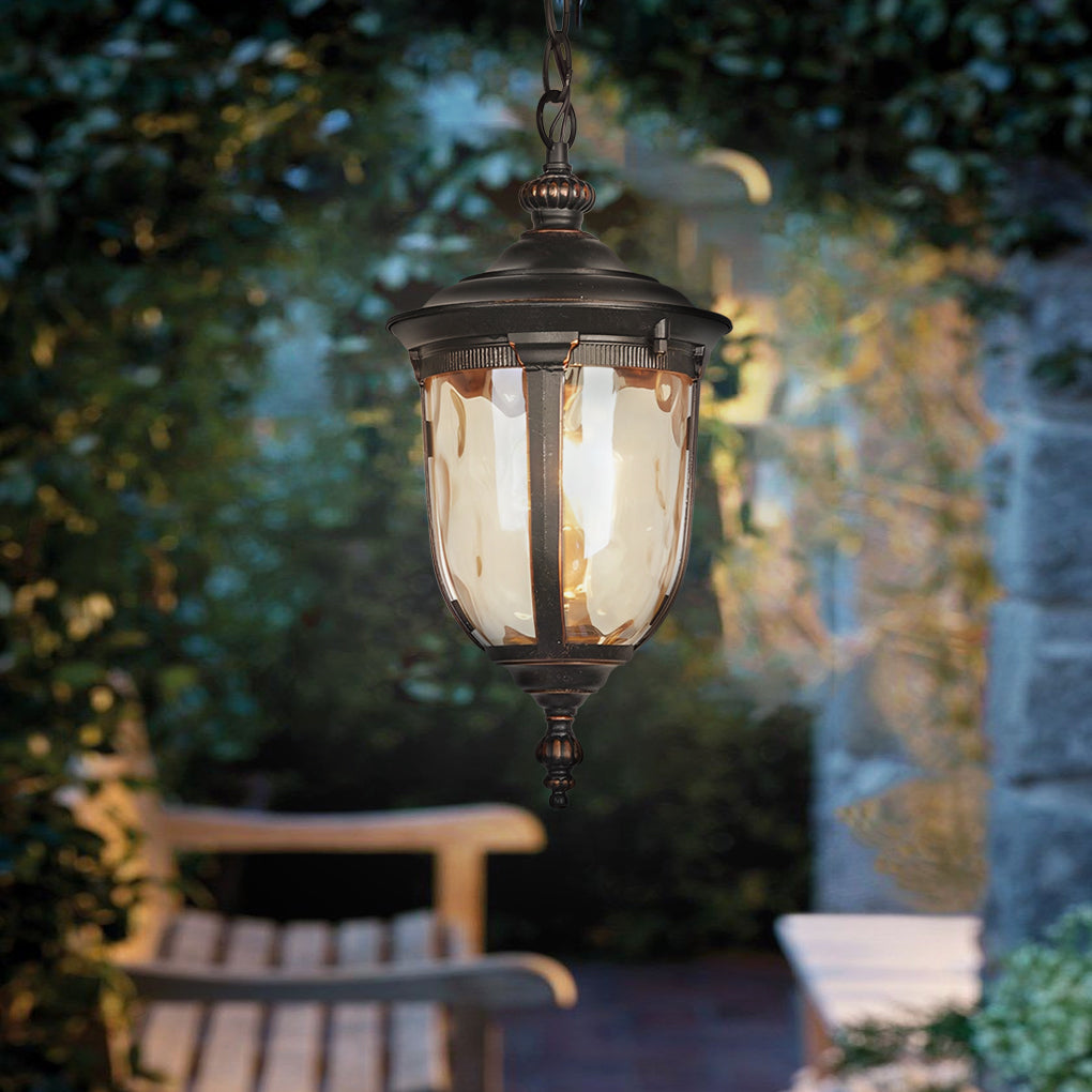 Unique Black European-Style Outdoor Chandelier Lights - Waterproof Glass Design
