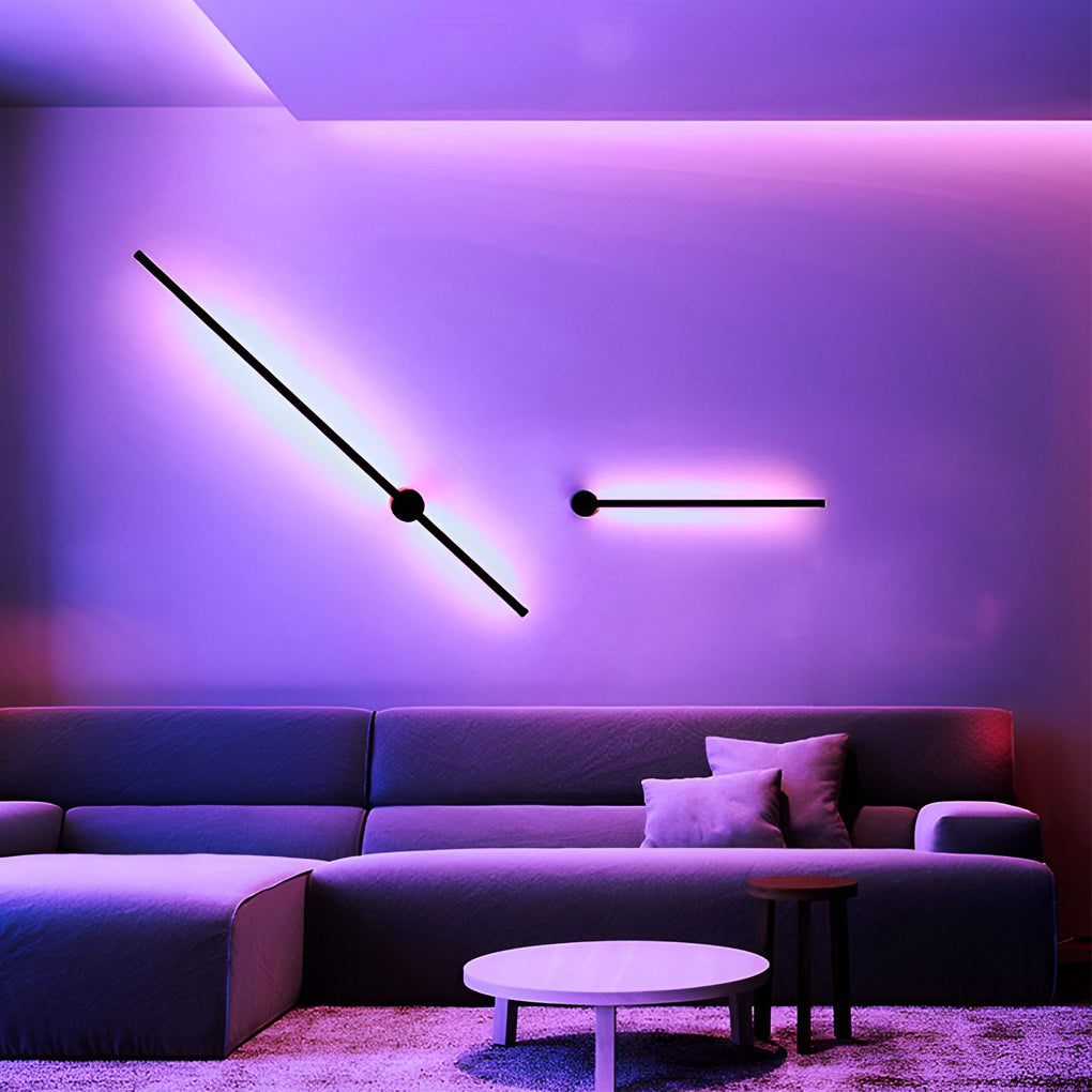 RGB LED Linear Wall Sconce — PC Shade, Remote Control, Hardwired, 110–220V, Modern Minimalist