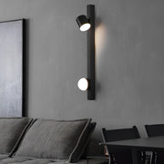 Minimalist Adjustable Wall Spotlight — Black Electroplated Aluminum & Iron, LED 5W+3W, 3000K / 6000K
