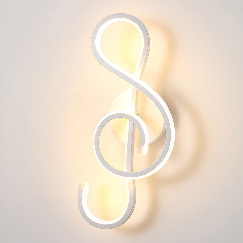 Musical Note LED Wall Sconce — Aluminum, Electroplated, Warm White / Daylight, 6.7" × 14.2"
