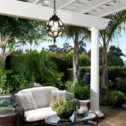 Retro Glass Ball Outdoor Hanging Chandelier — Aluminum, LED, IP54, 19.7" Adjustable Chain
