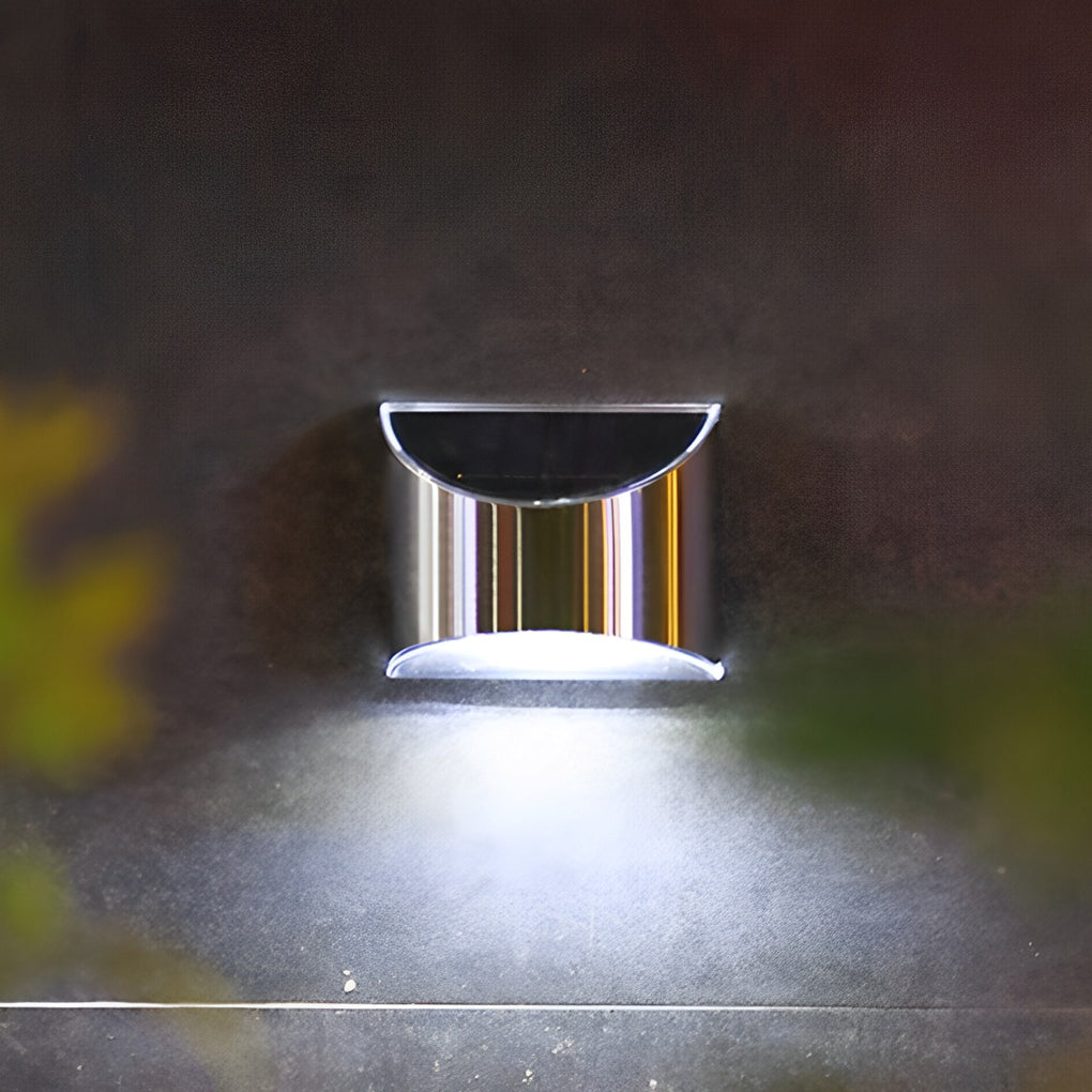 Minimalist Solar Outdoor Wall Sconce — Stainless Steel, IP44 Waterproof, 3000K / 6000K