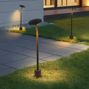 Mushroom LED Path Light — Aluminum, Brown, IP65 Weatherproof, Warm White 3000K, 33" H