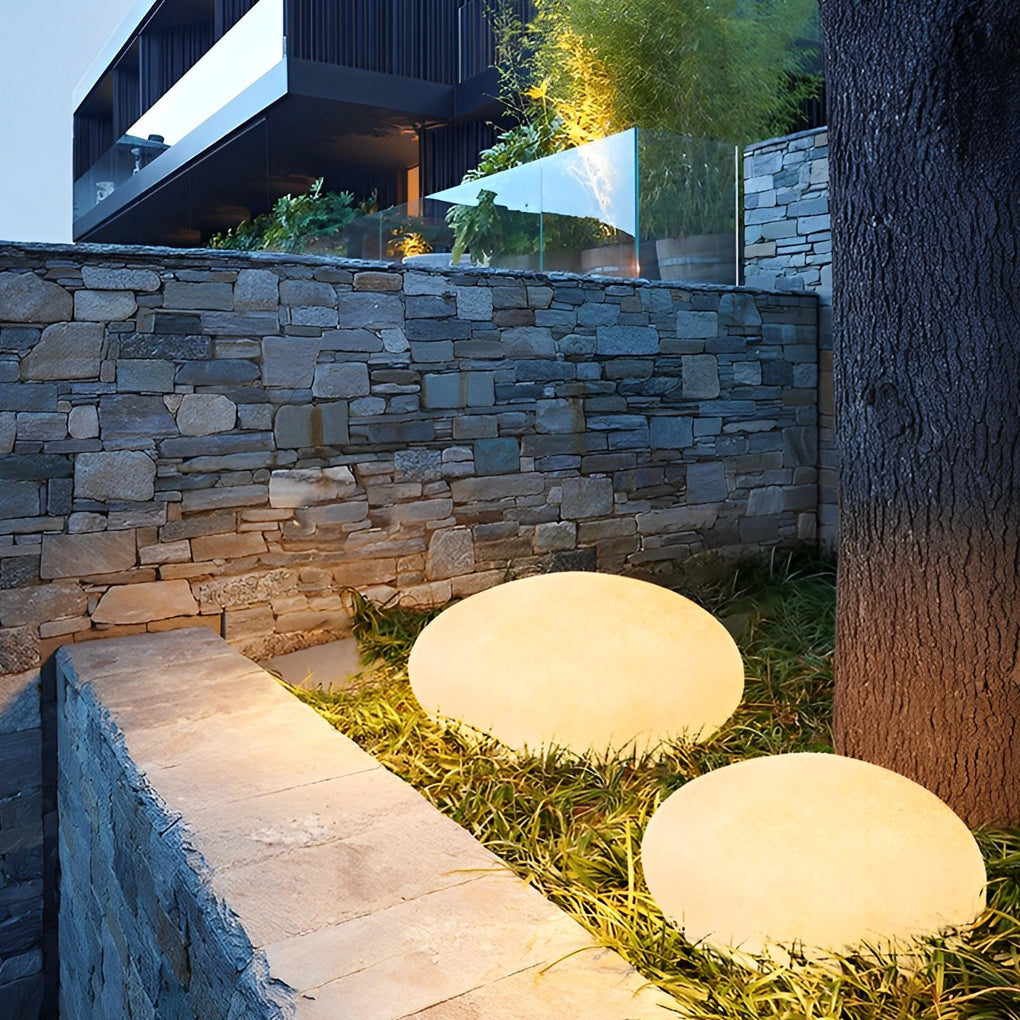 Cobblestone LED Landscape Lawn Light — Resin, Warm White 3000K, IP65 Weatherproof