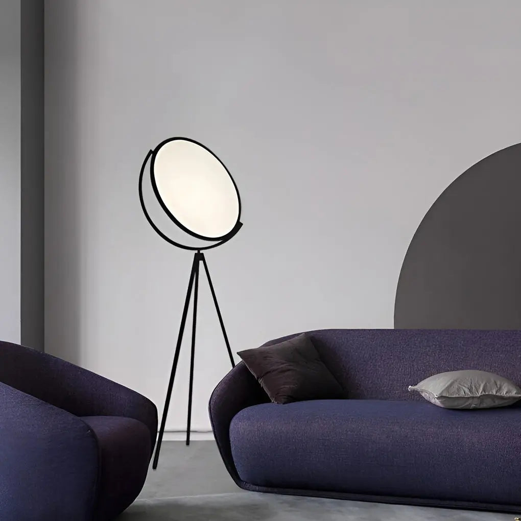 Rotating LED Tripod Floor Lamp with Black Metal Design Luxe