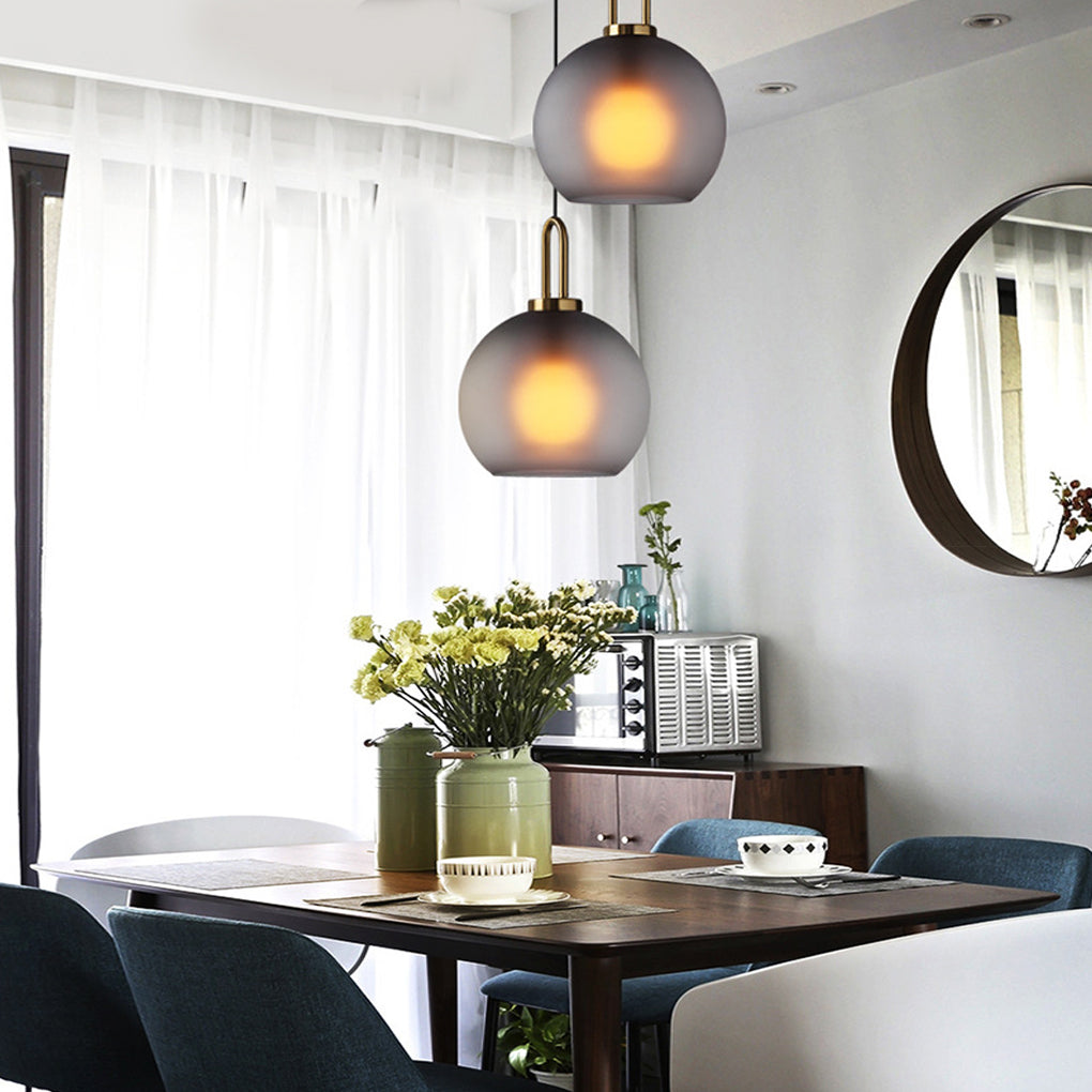 Industrial Semi-Globe Mini Pendant — Electroplated Metal, Frosted or Transparent Glass, E26/E27, 59" Adjustable Cord