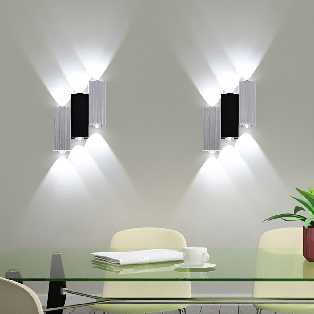 Modern Rectangular Up/Down Wall Washer Sconce — Aluminum, LED, 3000K / 6000K