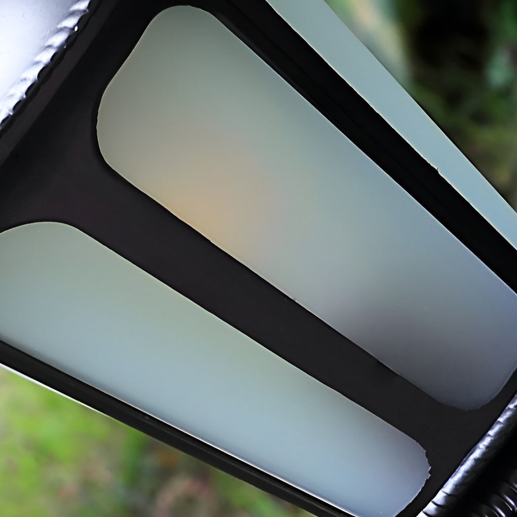 Black Outdoor Pathway Lamp Post — Die-Cast Aluminum and Glass, E27, 37" H, IP-Rated Weatherproof