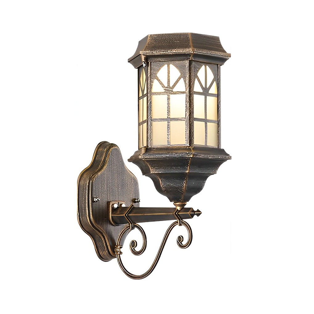 Retro Solar & Hardwired Outdoor Wall Sconce — Die-Cast Aluminum and Glass, Dimmable LED, Remote Control, IP65 Weatherproof
