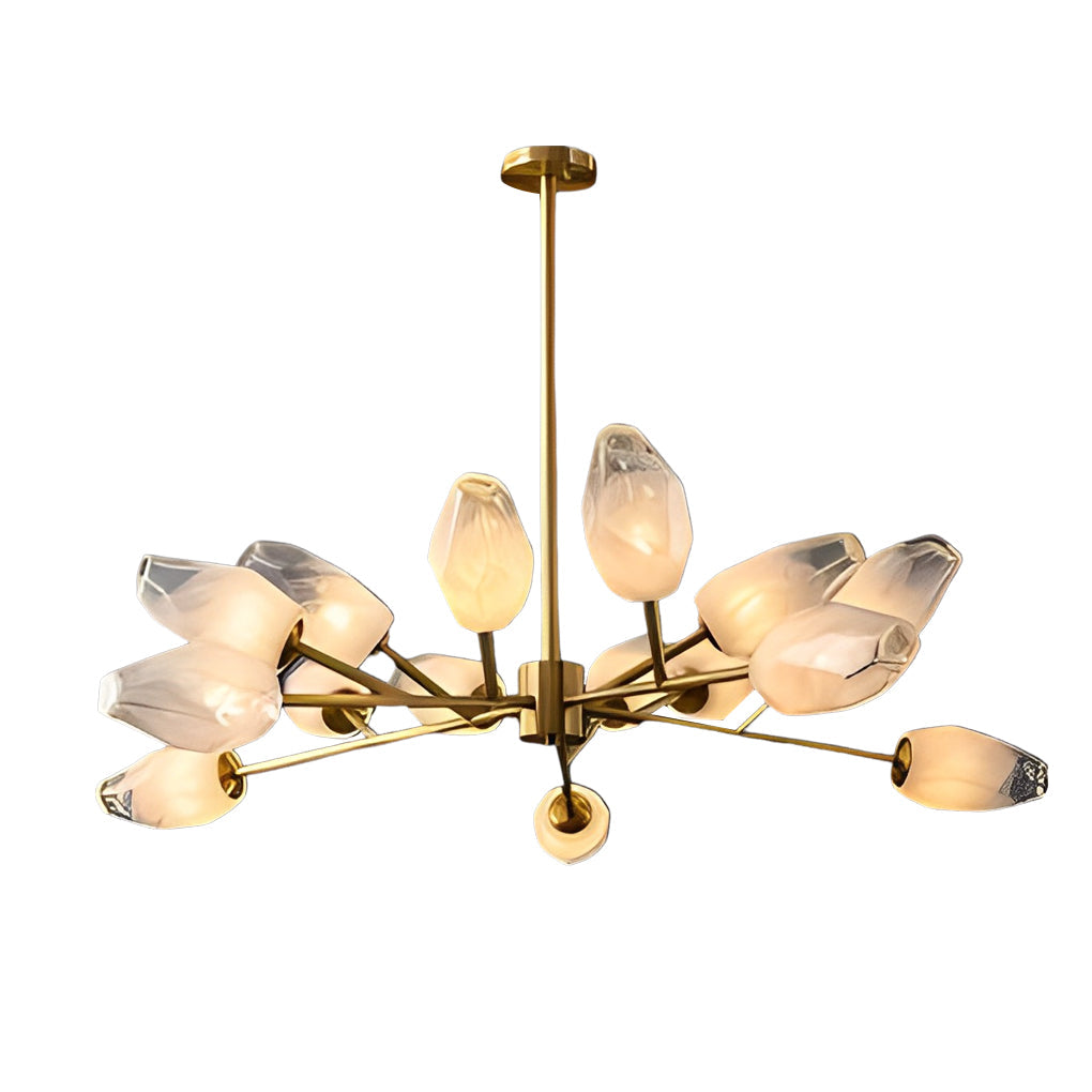 Molecular Glass Sputnik Chandelier — Electroplated Metal, Gold, G9, 3- to 18-Light, Dining Room