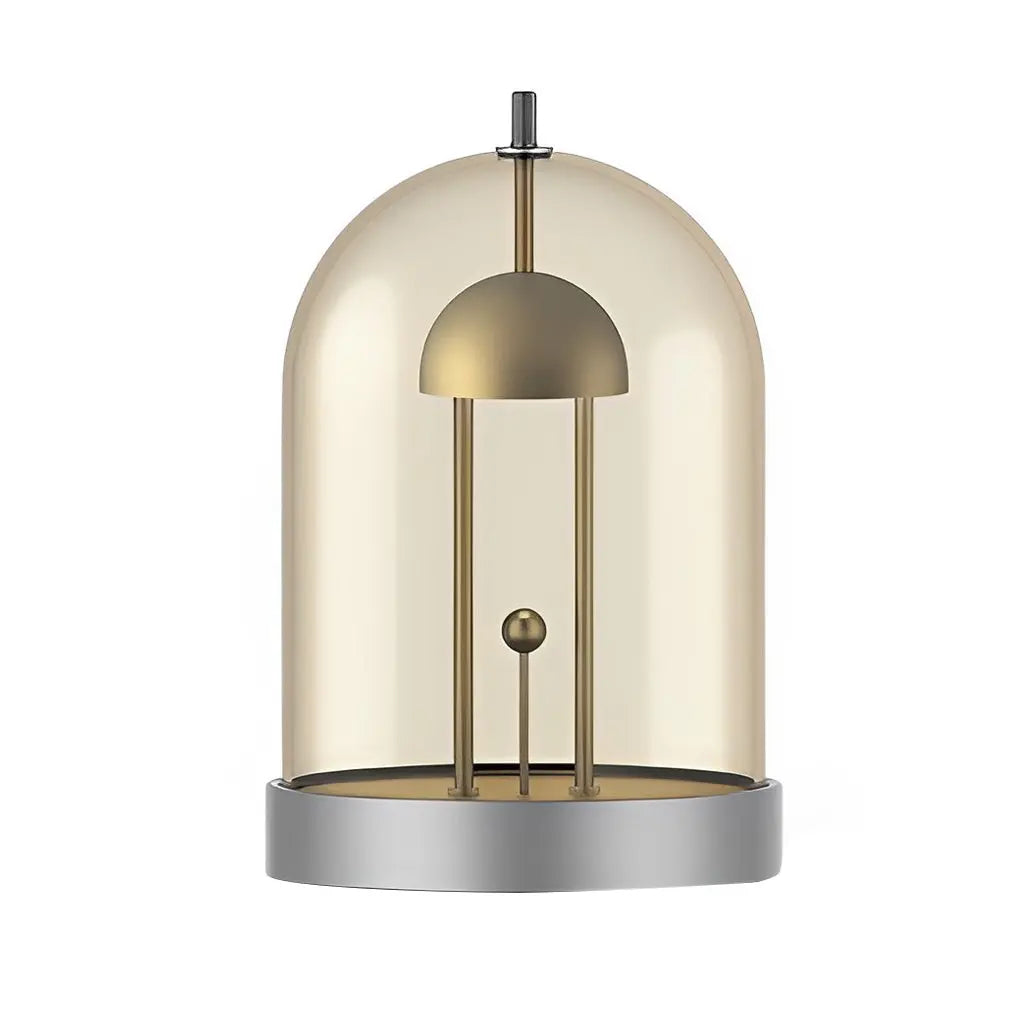 Detachable Dome Ambient Lamp with Smoked Glass Table Design - DIY Luxe