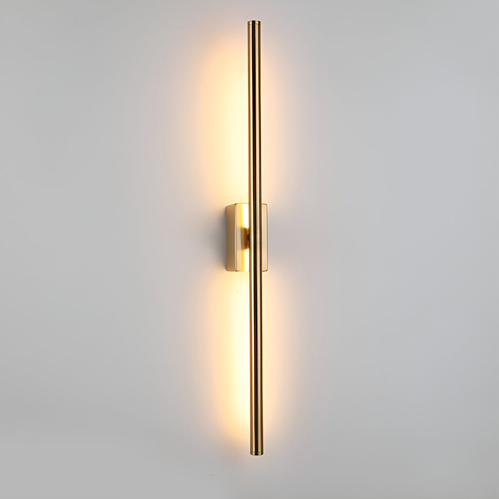 Linear LED Wall Sconce — Electroplated Iron, Black or Gold, 24"/31"/39" Modern