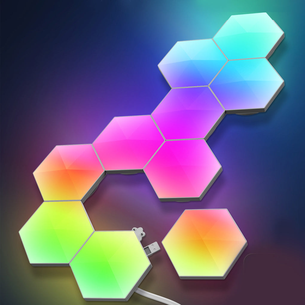Hexagon Cellular RGBIC LED Wall Sconce Panels — Smart App & Remote Control, 4 Music Modes, 6W, 12V