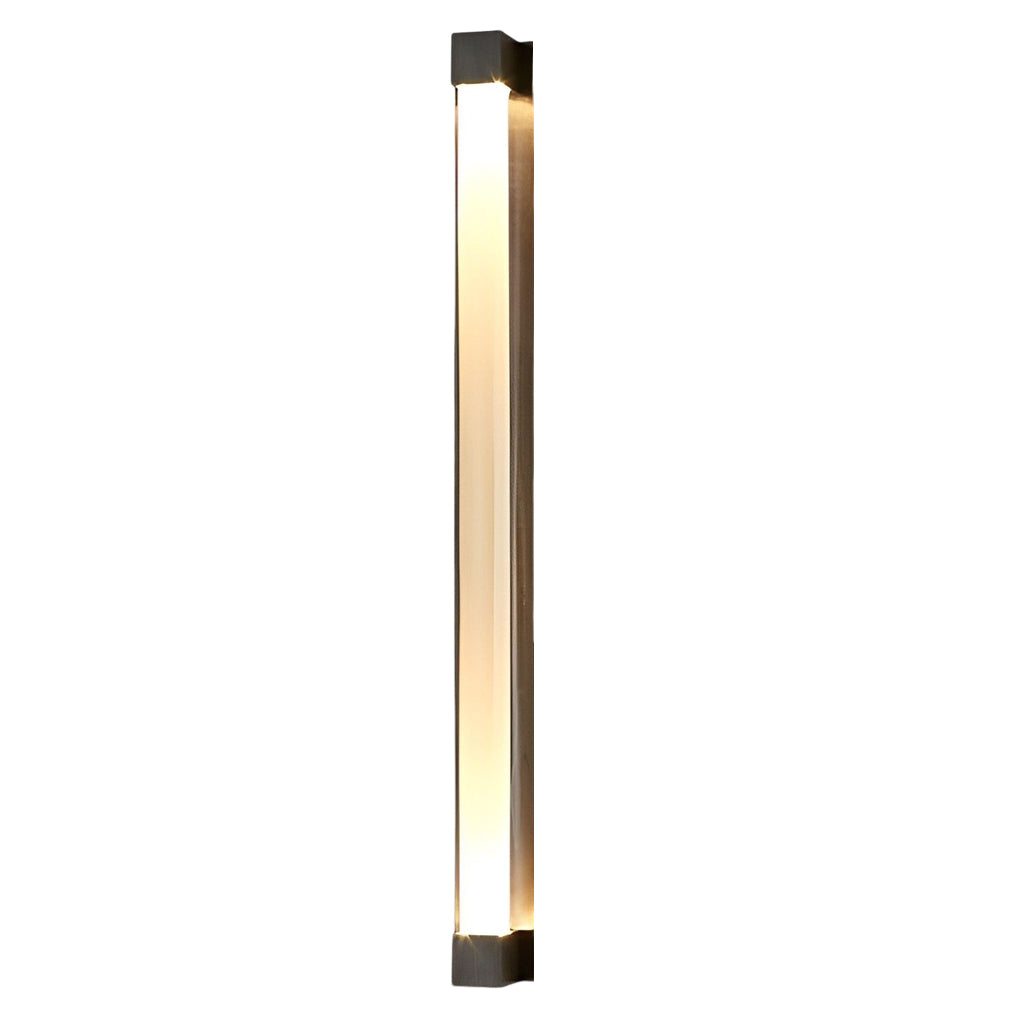 Postmodern Minimalist Strip Crystal Linear Wall Sconce — Crystal Glass, LED, 3000K Warm White, 22" Height, Black or Bronze