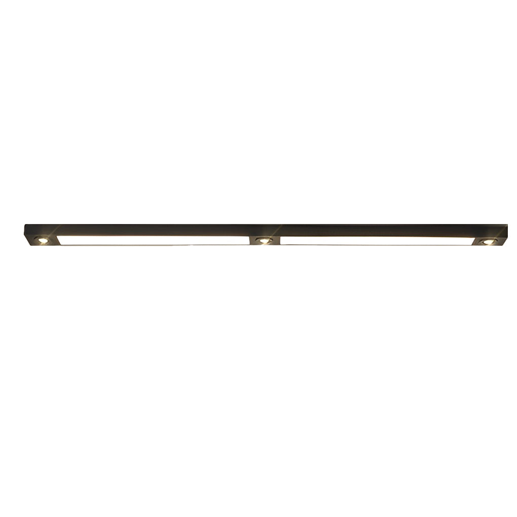Linear LED Flush-Mount Ceiling Light — Black Iron, Adjustable Spotlights, 2- or 3-Light, 3000K / 6000K
