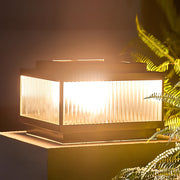 Modern Square Solar Fence Post Light — Copper and Tempered Glass, Remote Control, Intelligent Timing, Waterproof