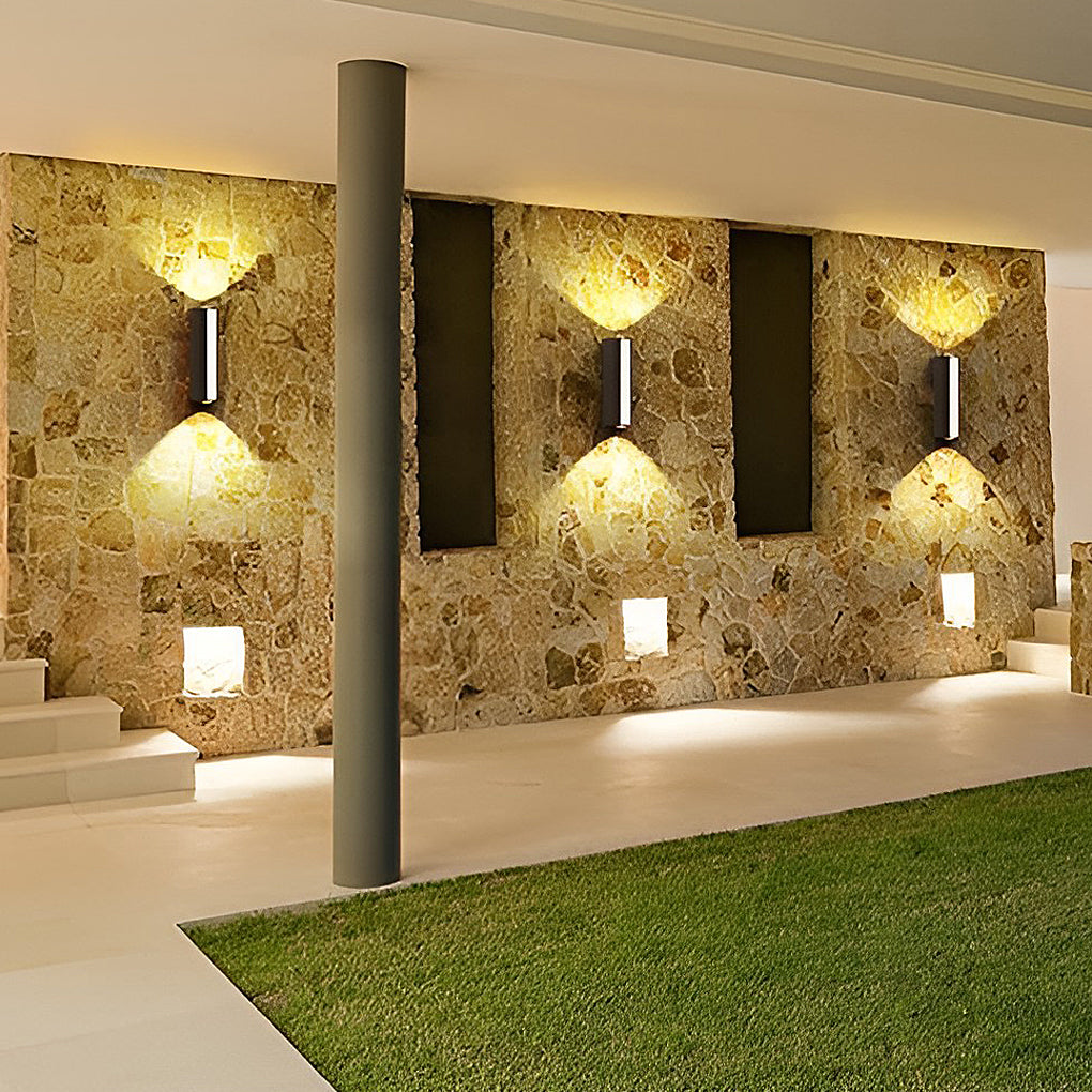 Modern Industrial Rectangular Up/Down Wall Sconce — Black Aluminum, LED, IP65 Weatherproof