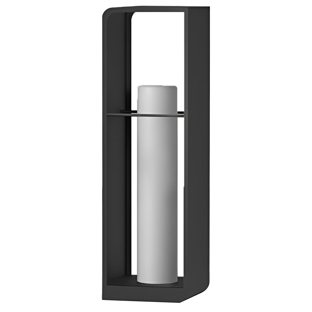 Modern Black Rectangular Frame Outdoor Lantern — Stainless Steel & PMMA, Solar / Hardwired, LED 3200K, IP54, 11", 17", or 29"