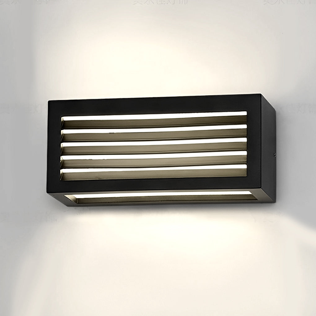 Modern Rectangular Outdoor Wall Sconce — Black Die-Cast Aluminum, 12W LED, Waterproof