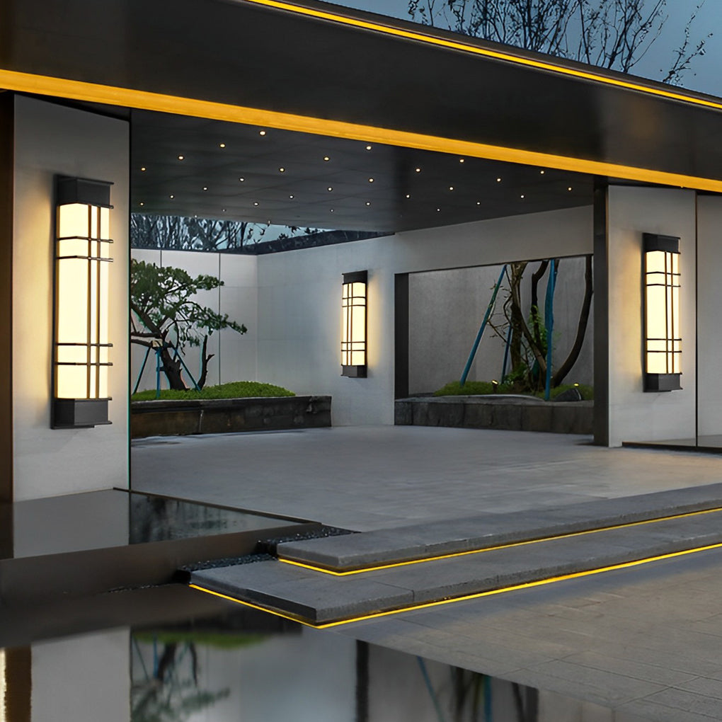 Rectangular Traditional Outdoor Wall Sconce — Black Galvanized Steel, LED 3000K, IP Weatherproof