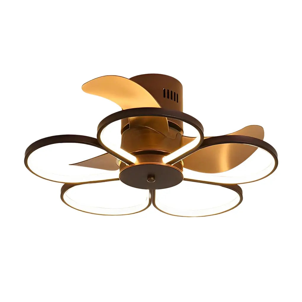 Modern Bladeless Ceiling Fan Lamp with Intelligent Dimmable LED and Silent Operation - Flower Design Luxe