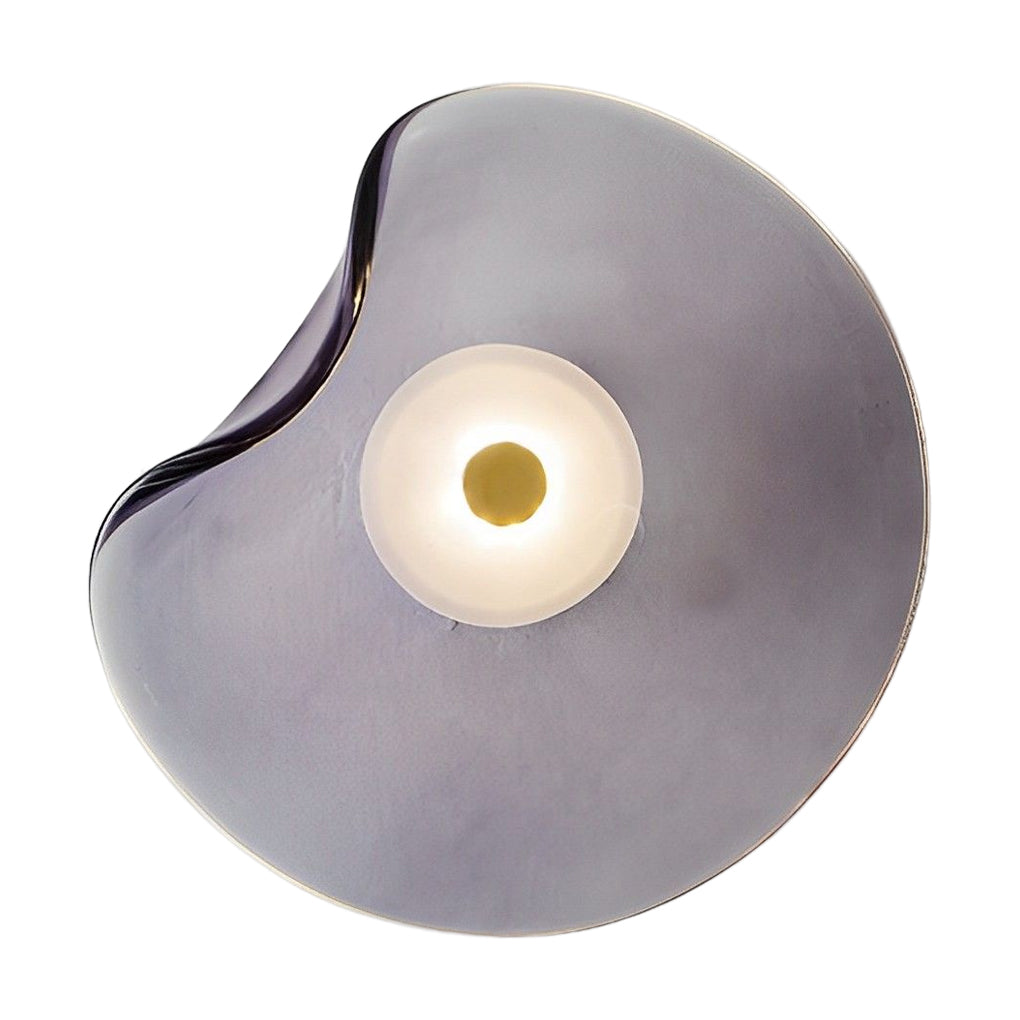 Postmodern Irregular Round Glass Wall Sconce — 10" Diffused, Warm White 3000K, Brown / Smoke Gray / Light Purple
