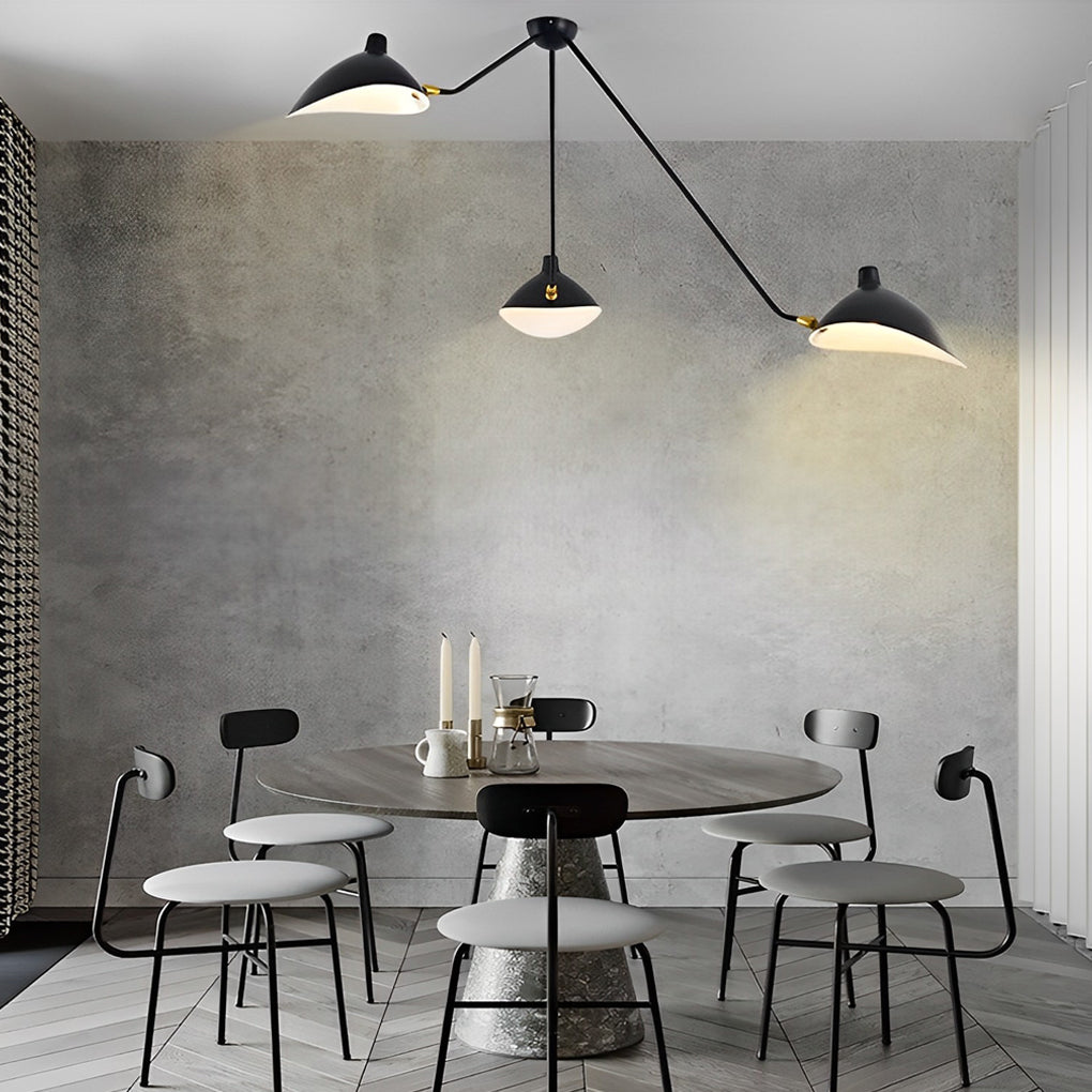 Duckbill 3-Light Chandelier — Black & Copper, 360° Rotatable, E27 60W, Modern Retro