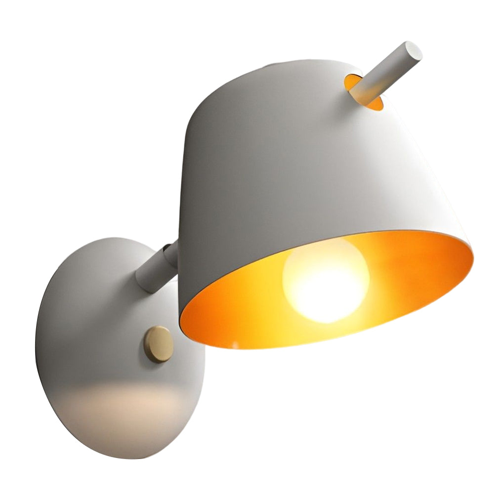 Hat-Style Minimalist Wall Sconce — Matte Iron, E27, 3000K, White / Black / Blue
