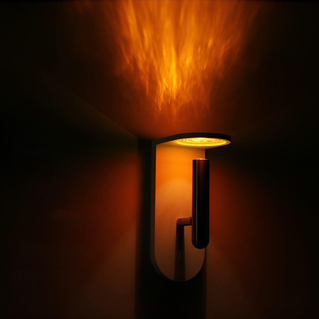 Flame Effect Uplight Wall Sconce — Aluminum & Acrylic, 3W LED, 350° Adjustable, 3000K/4000K