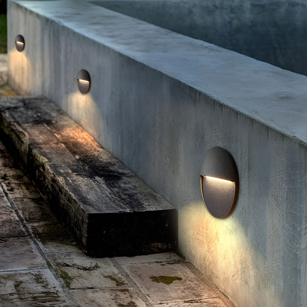 round waterproof outdoor stair lights creative wall sconces for steps and stairways