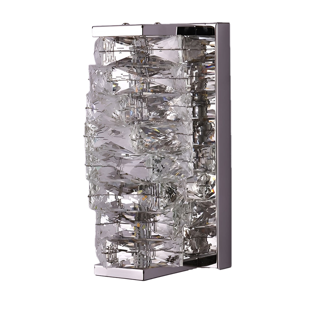 Modern Crystal Wall Sconce — Stainless Steel, 10W LED, Three-Step Dimming (3000K/4000K/6000K)