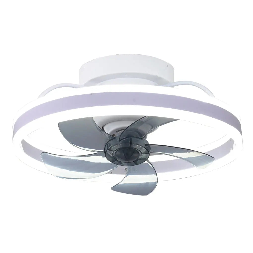 Modern Ceiling Fan Light with Round Design, Stepless Dimming, and 360° Rotation Luxe