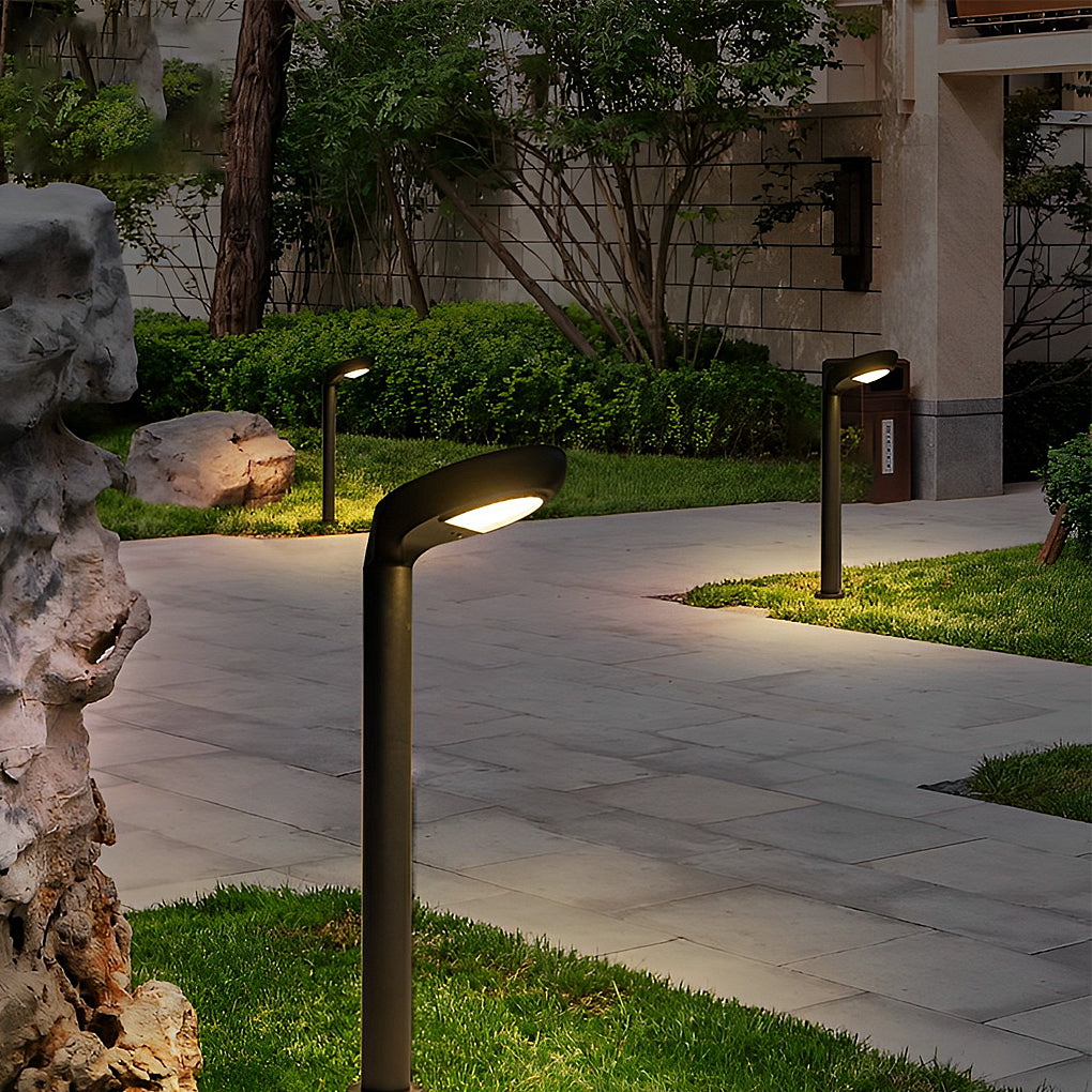 Bean Sprout Solar Bollard Light — Black Aluminum, LED, IP65 Weatherproof, 15"/24"/33"