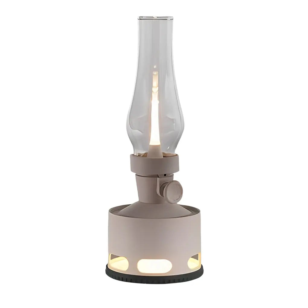 Contemporary LED Table Lamp with Battery Operation in Kerosene Style Luxe